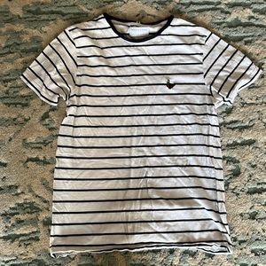 Denim and Flower Striped T-Shirt w/ Duck